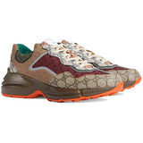 Gucci Rhyton Leather Sneaker " Beige Brick Red '. - MAC OUTFITS