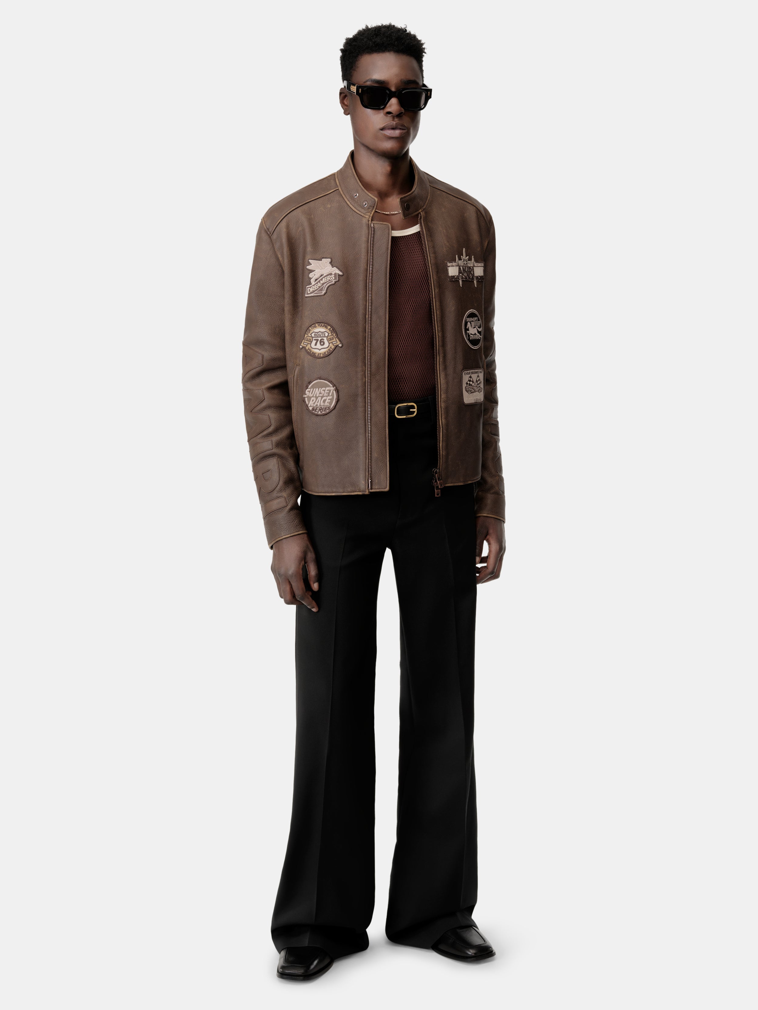 AMIRI PATCH RACER JACKET - Walnut Brown