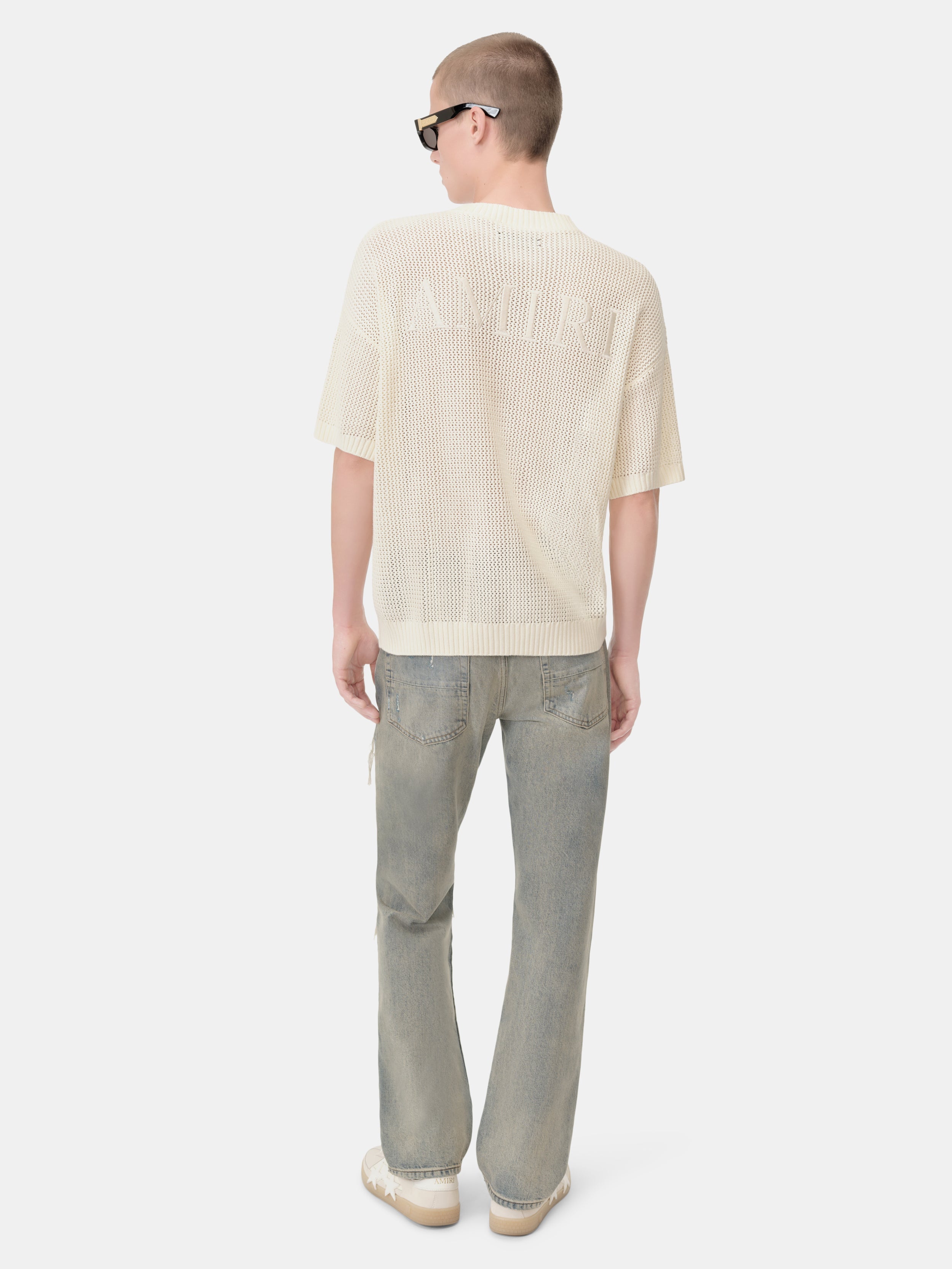 AMIRI CROCHET MESH TSHIRT - Ivory