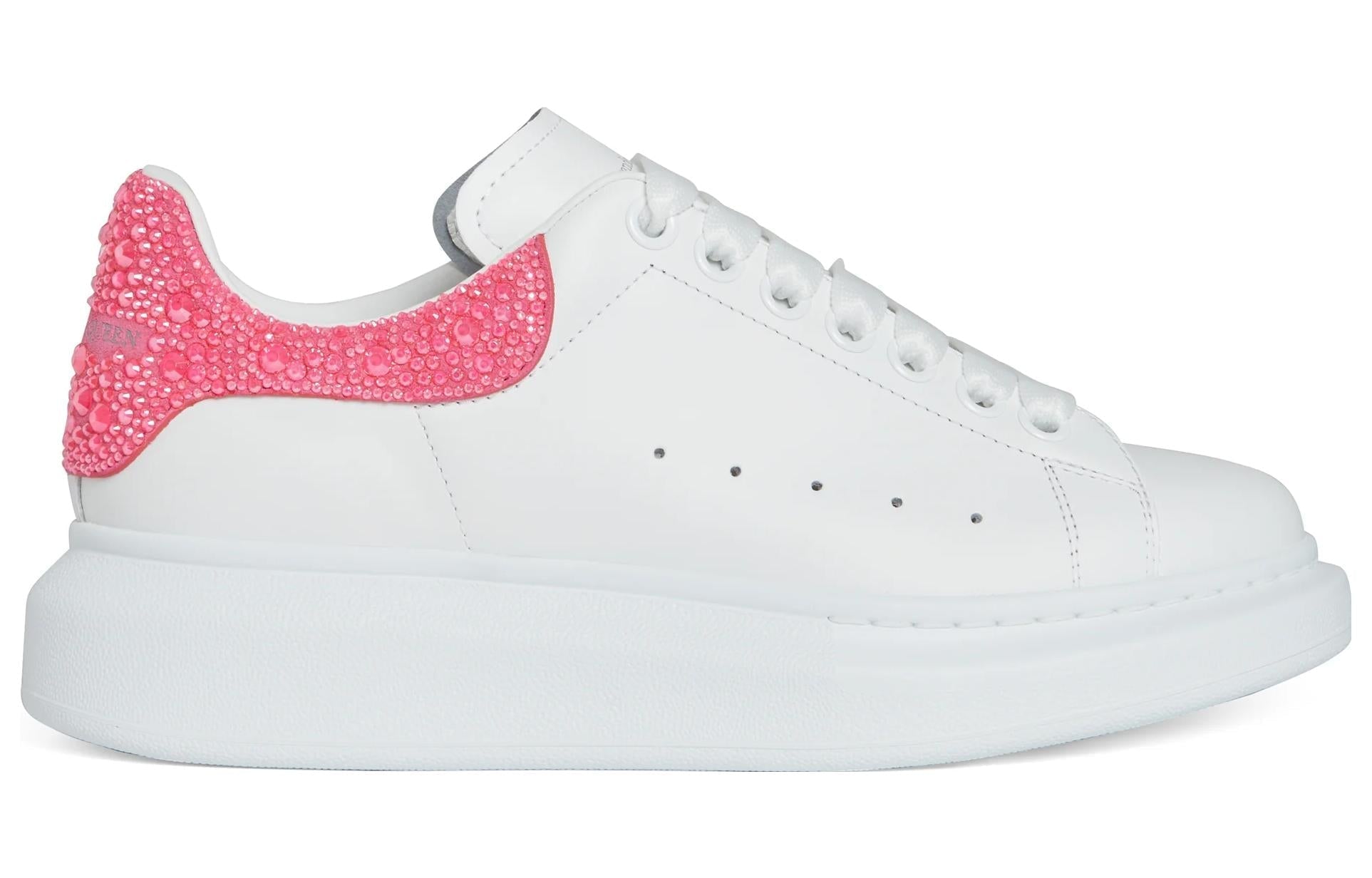 (WMNS) Alexander McQueen Oversized Sneaker 'White Pink Glitter' 718243WICY98844 #