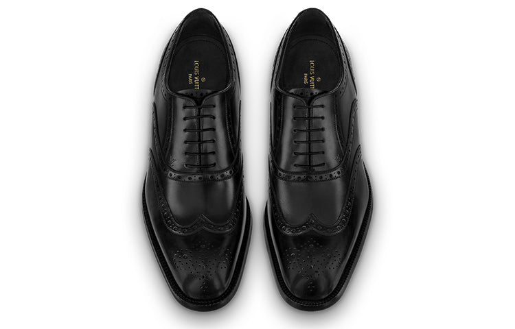 LOUIS VUITTON Graduate Lace Up Shoes 'Black' 1A8XGE #