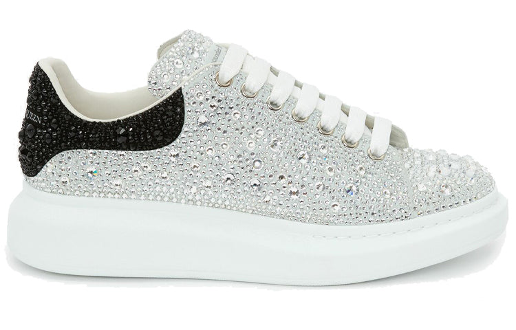 Alexander McQueen Crystal-embellished Oversized Sneakers 'Silver Black' 604223WHCE49329 #