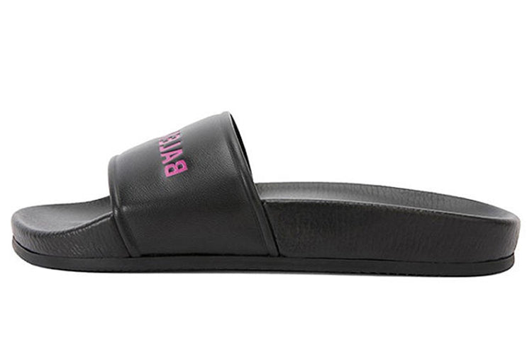 (WMNS) Balenciaga Alphabet Pattern Black Slippers 517226WAL001085 #