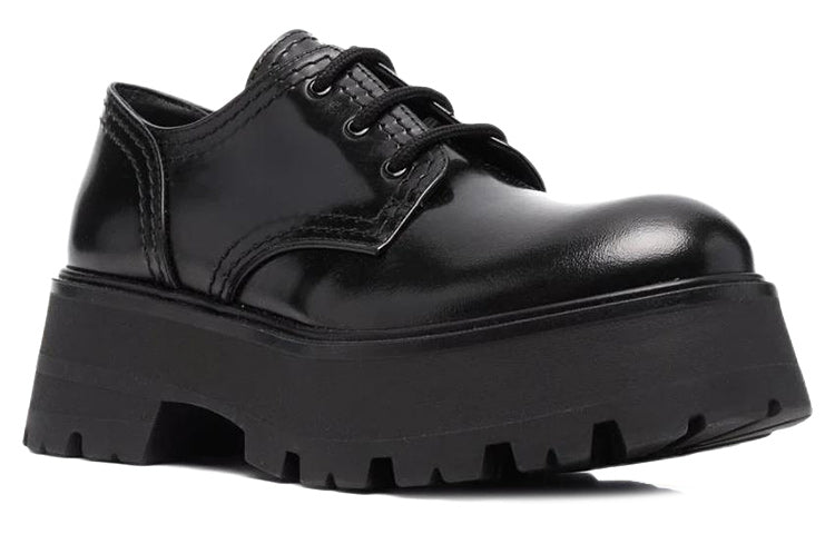 (WMNS) Alexander McQueen Wander Lace-Up Loafers 'Black' 700079WIC611000 #