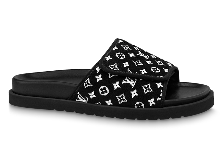 LOUIS VUITTON Miami Mules 'Black Monogram' 1ABFTT #