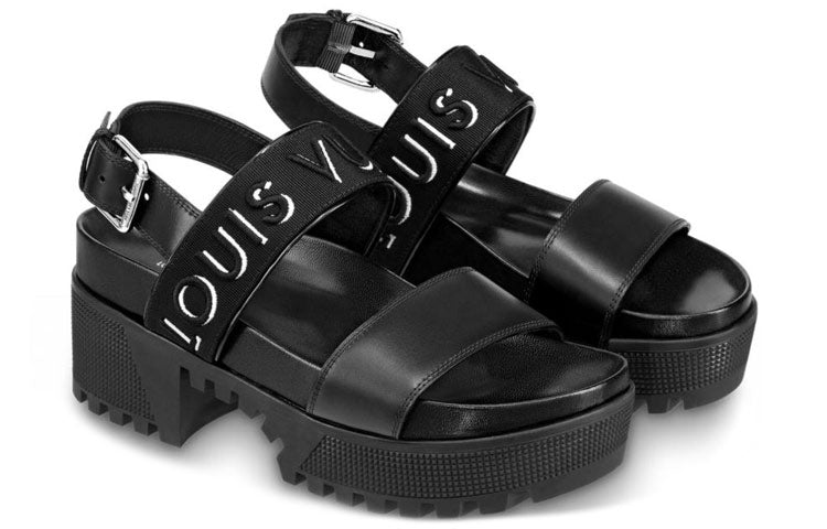(WMNS) LOUIS VUITTON LAUREATE platform sandals 'Black' 1A4X2M #