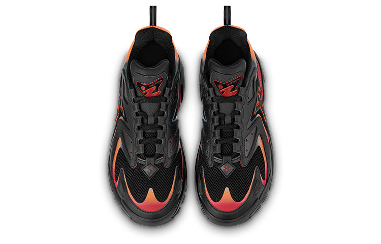 LOUIS VUITTON LV Runner Tatic Sneakers 'Black Orange Red' 1ABFQO #