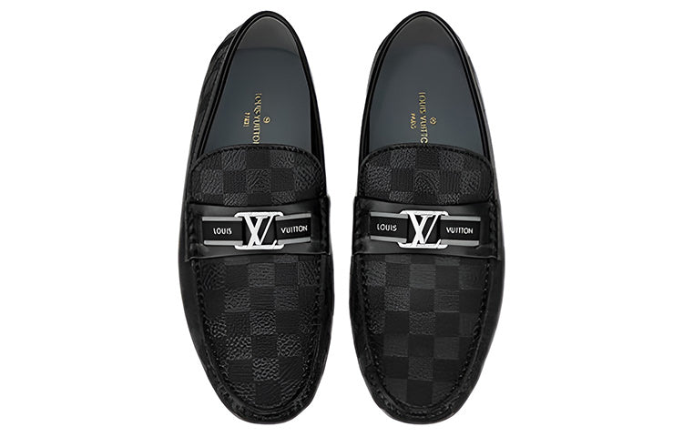 LOUIS VUITTON Hockenheim Moccasin Shoes 'Black' 1A8INL #