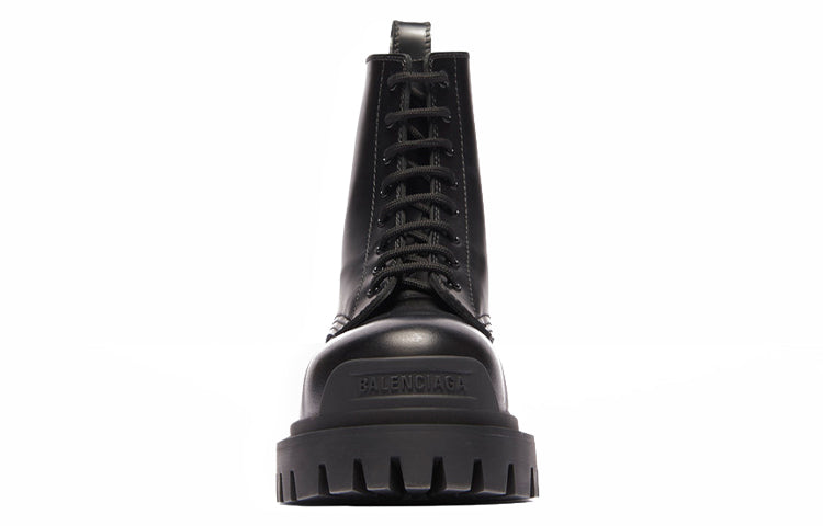 (WMNS) Balenciaga Strike Lace-Up Boot 'Black' 590974WA9601000 #