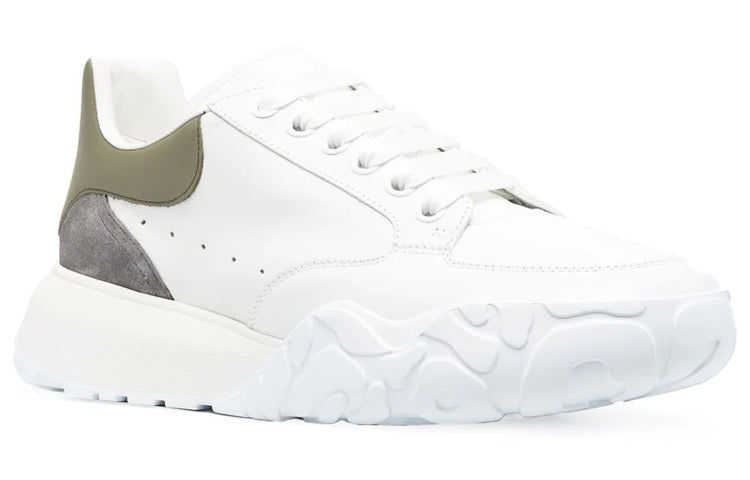 Alexander McQueen Court Trainer 'Beige White Olive Green' 705117WID6H8863 #