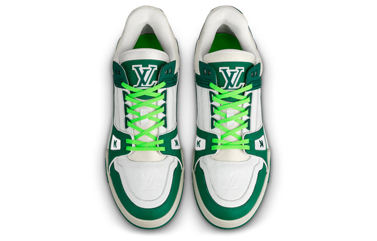 LOUIS VUITTON Trainer Sneakers 'White Green' 1A8125 #.