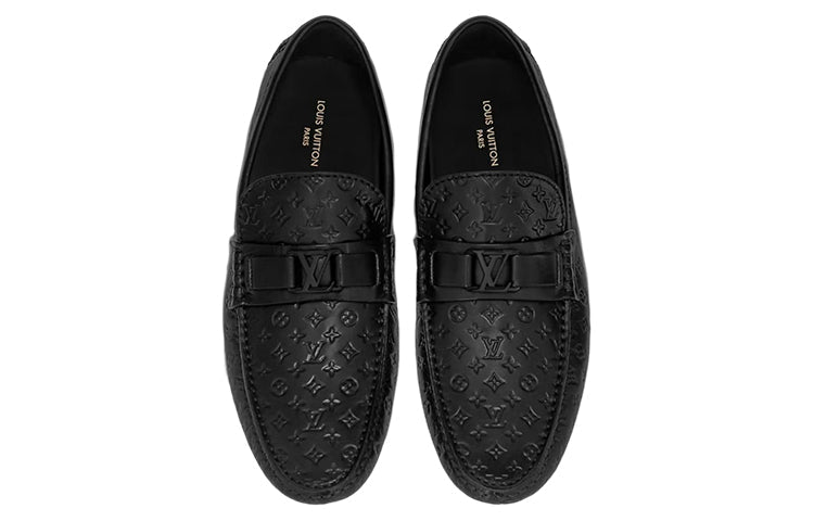 LOUIS VUITTON Hockenheim Moccasin Shoes 'Black Minimonogram' 1ABM4R #