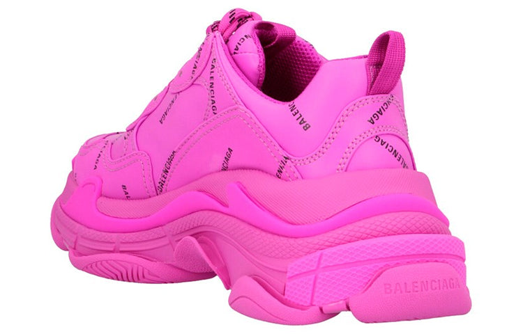 (WMNS) Balenciaga Triple S Sneaker 'All Over Logo - Fuchsia' 524039W2FA15210 #