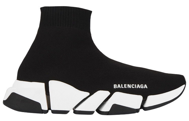 (WMNS) Balenciaga Speed 2 Trainer Knit 'Black White' 617196W17021015 #