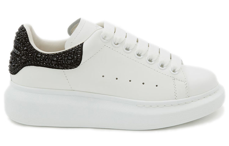(WMNS) Alexander McQueen Oversized Sneaker 'White Jet Black Crystal' 666407WIA4Z9581 #