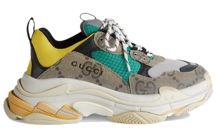 Balenciaga Triple S x Gucci 'The Hacker Project - Beige Yellow' 681067-UMO20-9766 #