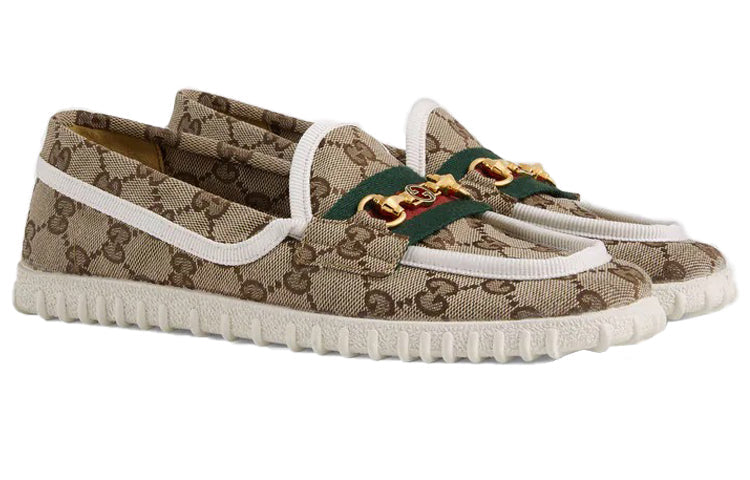 (WMNS) Gucci Driver With Horsebit Web 'Beige' 655468-2HK70-9794 #.