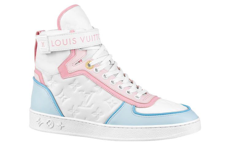 (WMNS) LOUIS VUITTON Boombox Ankle Sneakers 'White Monogram with Pink and Blue' 1A9S6Q #
