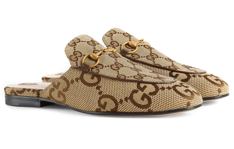 (WMNS) Gucci Jumbo GG Princetown Slipper 'Camel Ebony' 475094-UKO60-2588 #