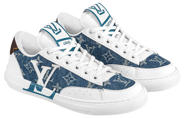 (WMNS) LOUIS VUITTON Charlie Sneakers 'White with Denim Monogram' 1A9S44 #