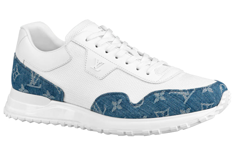 LOUIS VUITTON Run Away Sneakers 'White with Denim Monogram' 1A8JJ1  #