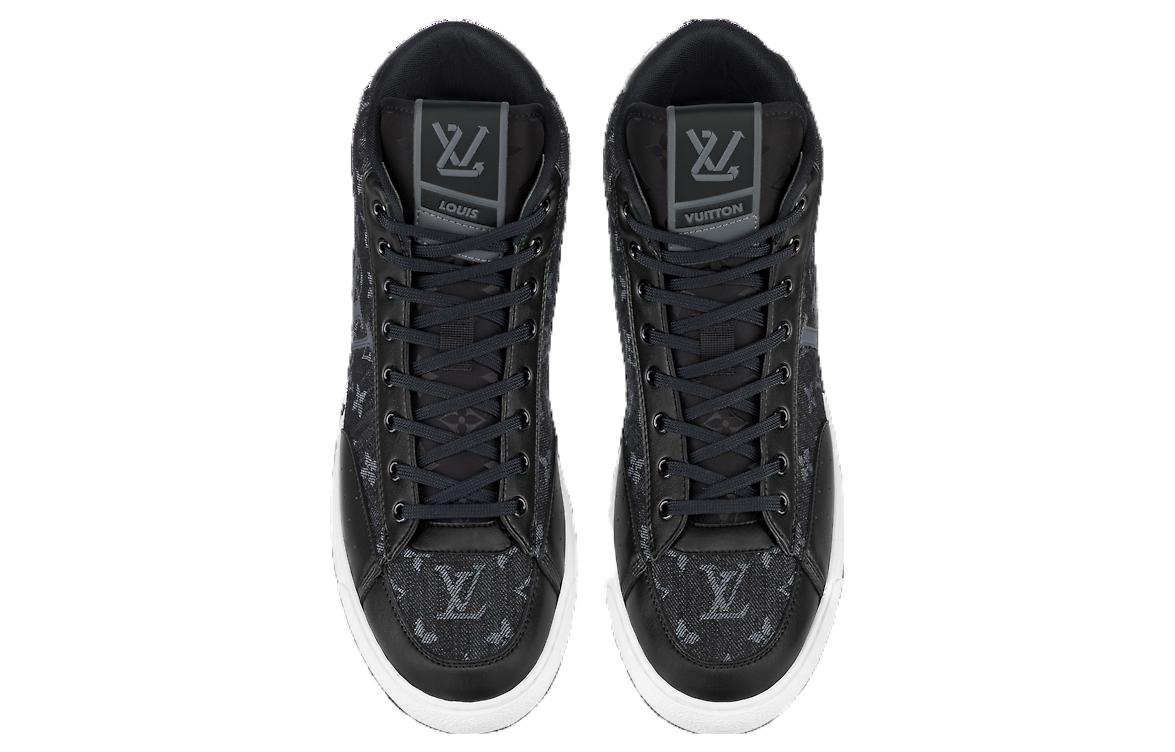 LOUIS VUITTON Charlie Ankle Sneakers 'Black Denim Monogram' 1AARCC #