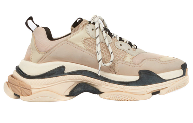 (WMNS) Balenciaga Triple S Daddy Shoes Beige/Black 524039W09OM9787 #