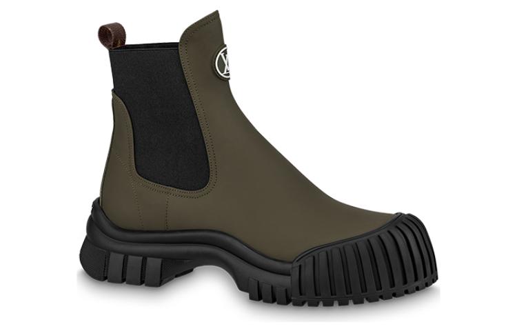 (WMNS) LOUIS VUITTON Ruby Flat Ankle Boots 'Olive Green' 1ABUIG #