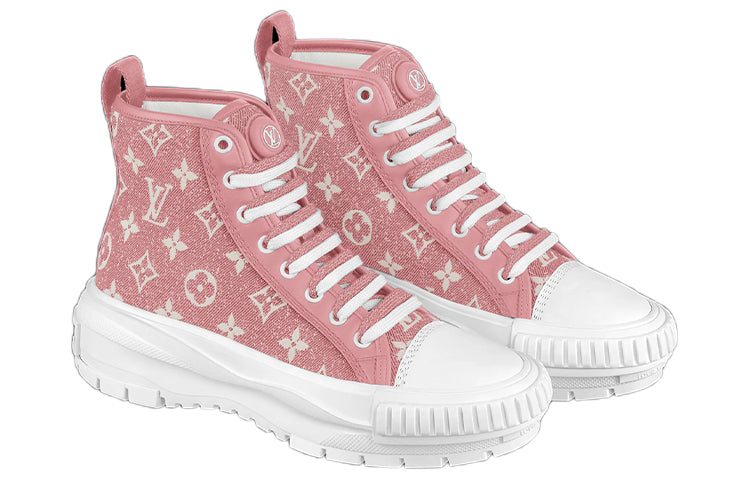 (WMNS) LOUIS VUITTON LV Squad Ankle Sneakers 'Pink Monogram' 1A9S1G #