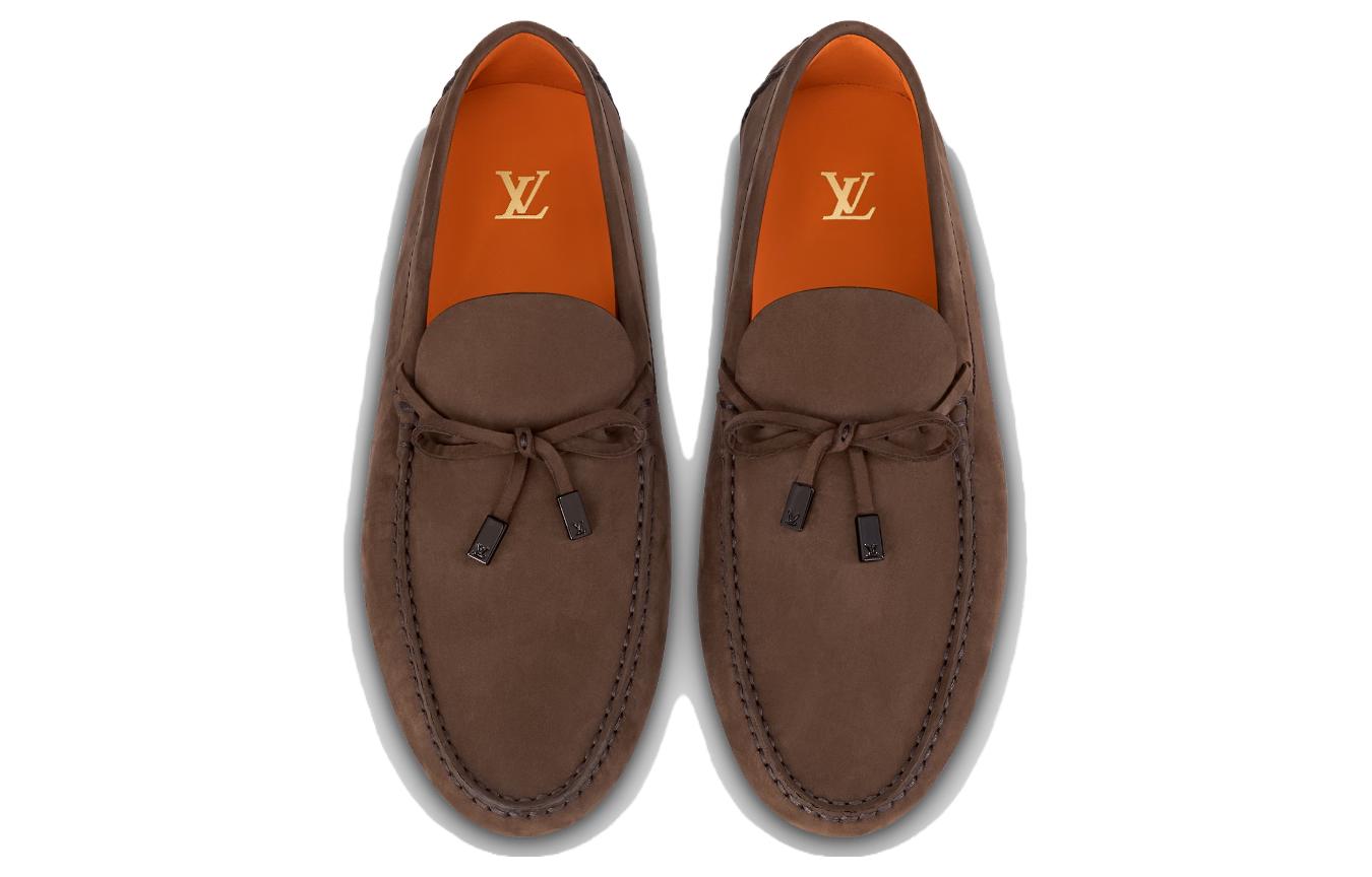 LOUIS VUITTON LV Driver Moccasins Shoes 'Brown with Black' 1ABMRA #