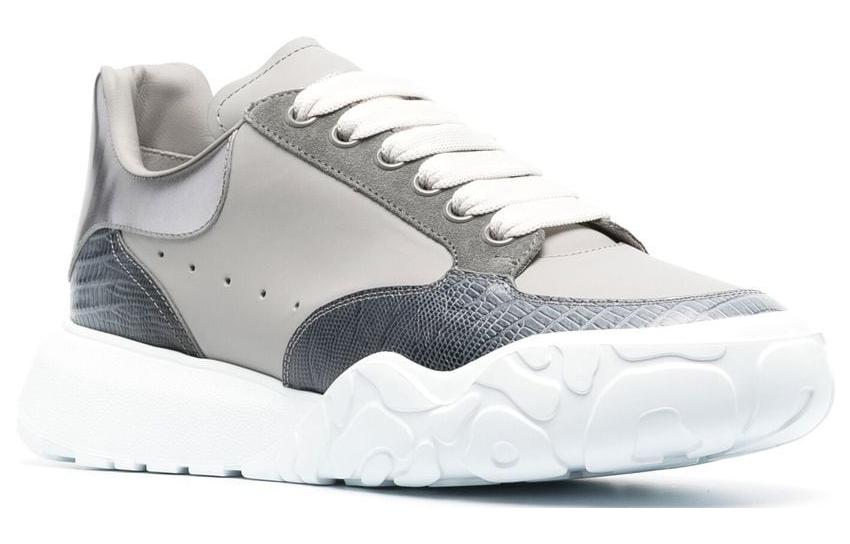 Alexander McQueen Court Trainer 'Grey Silver Navy White' 711132WIAAB1820 #