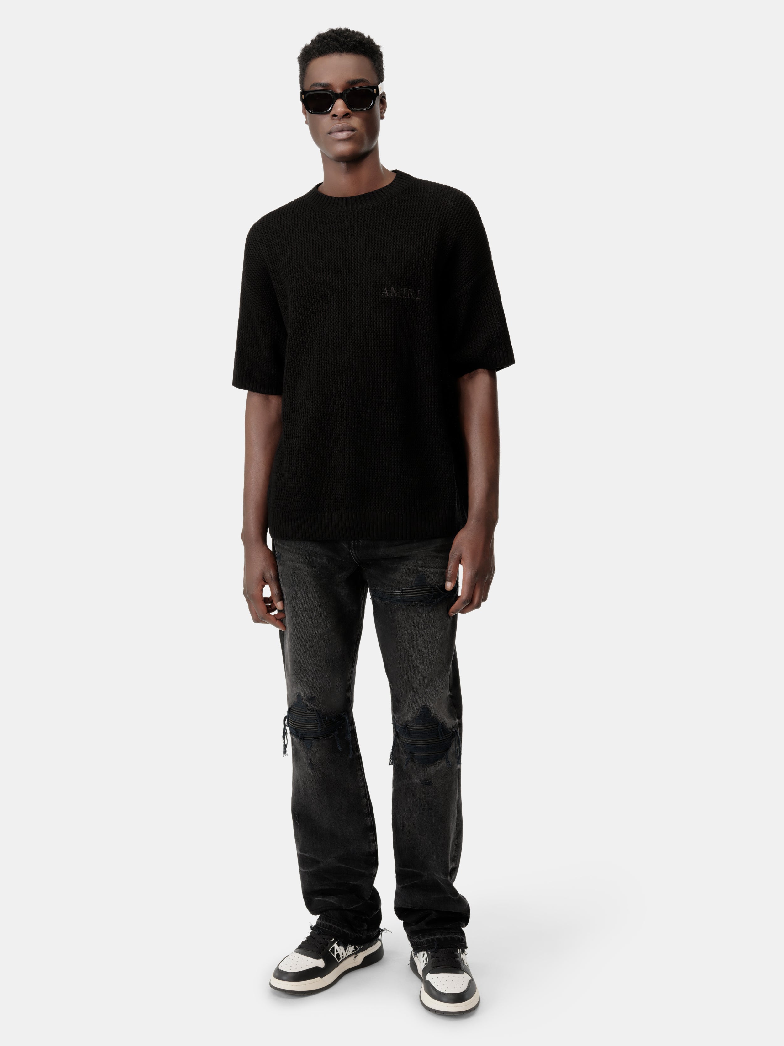 LEATHER STRAIGHT MX1 JEAN - Vintage Black