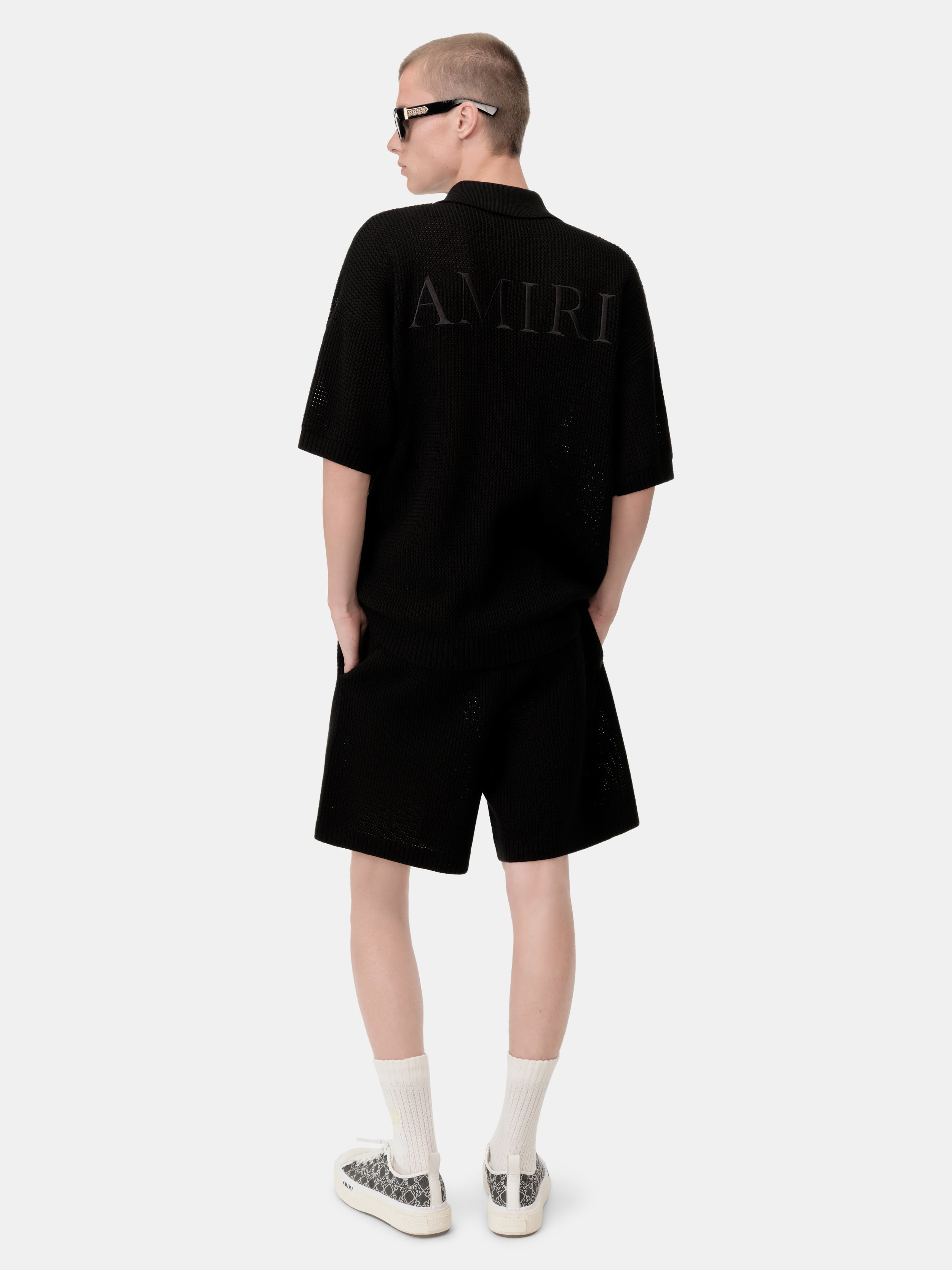 AMIRI CROCHET MESH SHIRT - Black