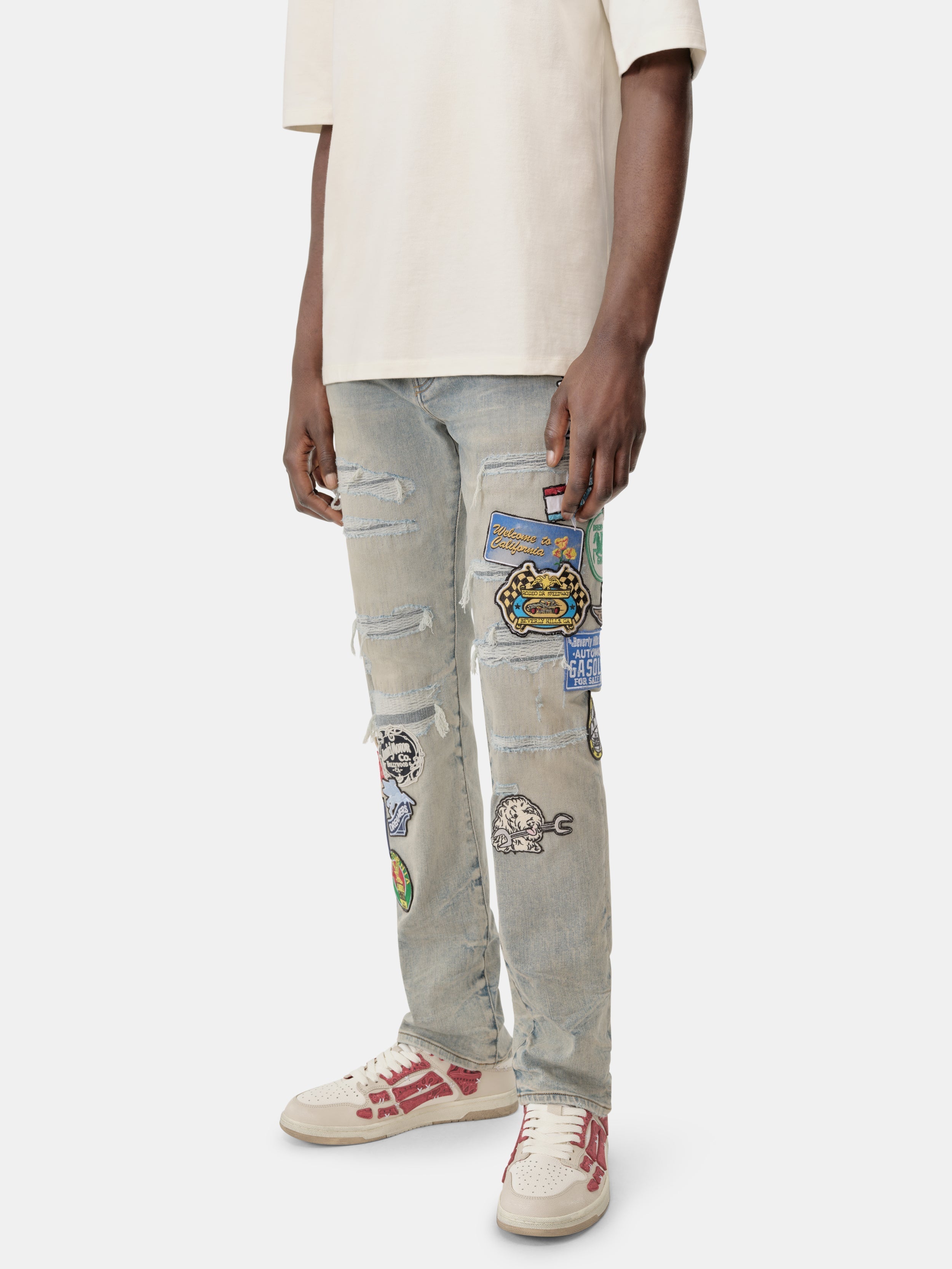 STATION PATCH REPAIR SLIM JEAN - Perfect Antique Indigo