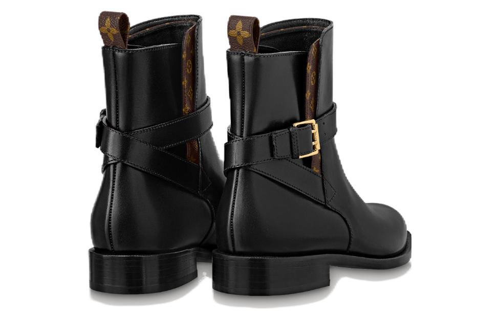 (WMNS) LOUIS VUITTON Westside Ankle Boots 'Black with Brown Monogram' 1ABUAU #