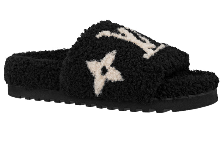 (WMNS) LOUIS VUITTON Paseo Comfort Mules 'Black with White Logo' 1A8ZIL #