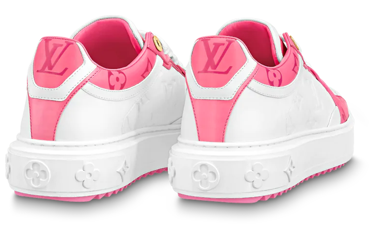 (WMNS) LOUIS VUITTON Time Out Sneakers 'White and Pink Monogram' 1AB33E #