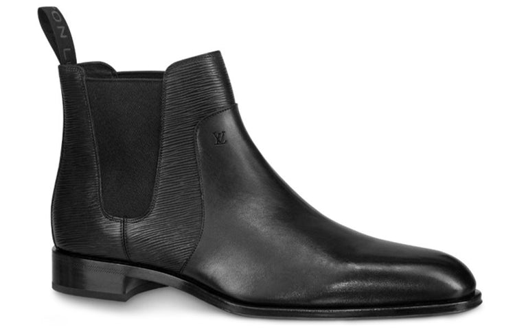 LOUIS VUITTON Wall Street Chelsea Boots 'Black EPI' 1A4OZL #.
