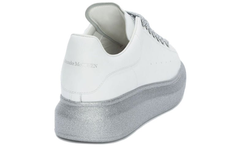 (WMNS) Alexander McQueen Oversized Sneaker 'White Silver' 553770WHWKV9071 #