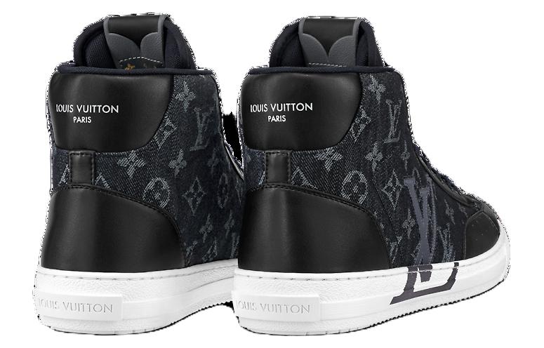 LOUIS VUITTON Charlie Ankle Sneakers 'Black Denim Monogram' 1AARCC #