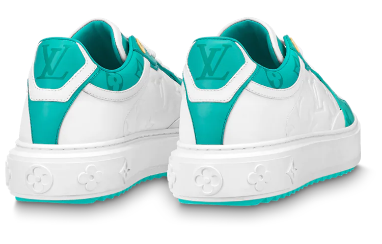 (WMNS) LOUIS VUITTON Time Out Sneakers 'White and Teal Monogram' 1AB349 #