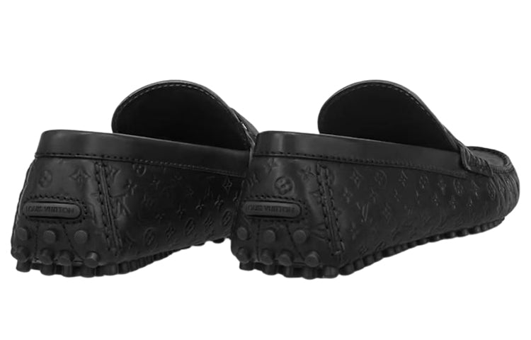 LOUIS VUITTON Hockenheim Moccasin Shoes 'Black Minimonogram' 1ABM4R #