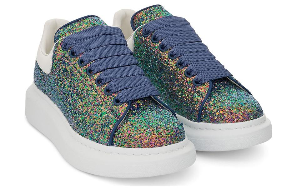 (WMNS) Alexander McQueen Oversized Sneaker Glitter 'Petrol Blue' 558944W4MC23138 #