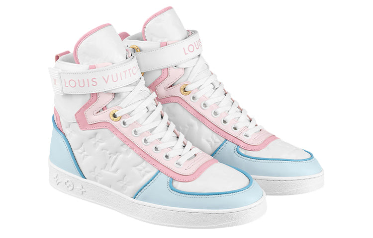 (WMNS) LOUIS VUITTON Boombox Ankle Sneakers 'White Monogram with Pink and Blue' 1A9S6Q #