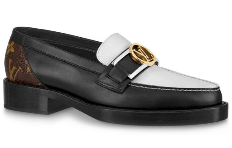 (WMNS) LOUIS VUITTON Academy Flat Loafers 'Black with Monogram Back' 1A66QN #.