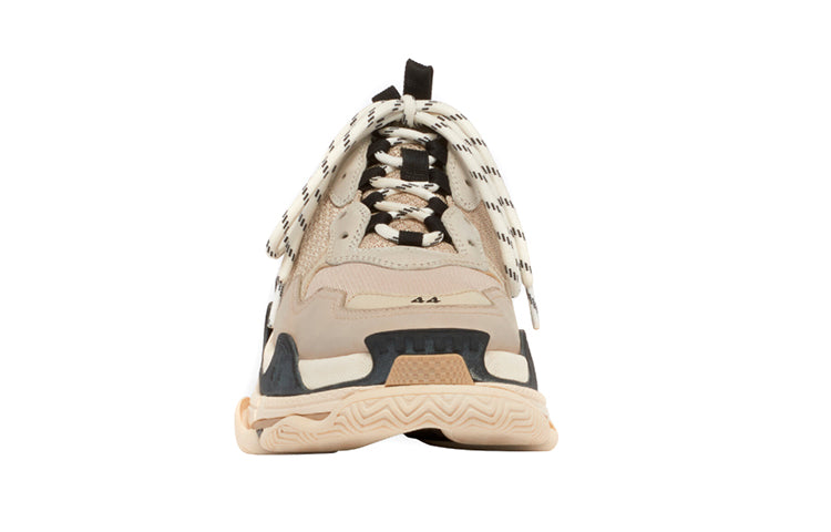 (WMNS) Balenciaga Triple S Daddy Shoes Beige/Black 524039W09OM9787 #