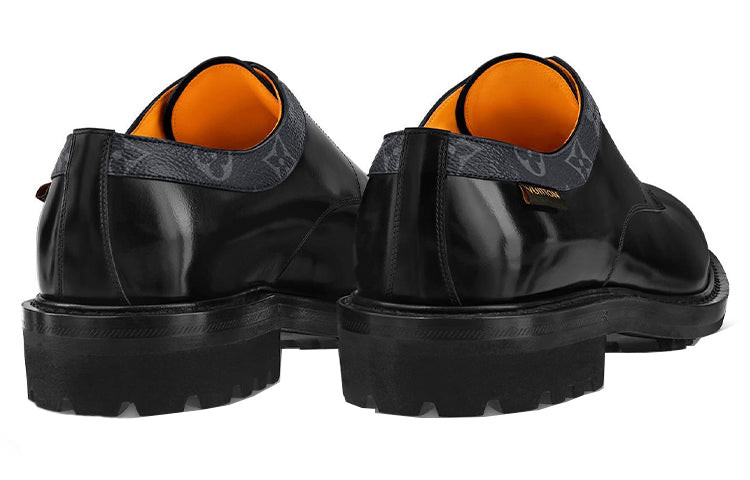 LOUIS VUITTON Voltaire Derby Shoes 'Black with Monogram Colar' 1A8Y3A #