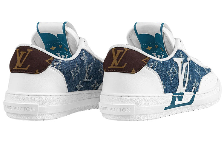 (WMNS) LOUIS VUITTON Charlie Sneakers 'White with Denim Monogram' 1A9S44 #