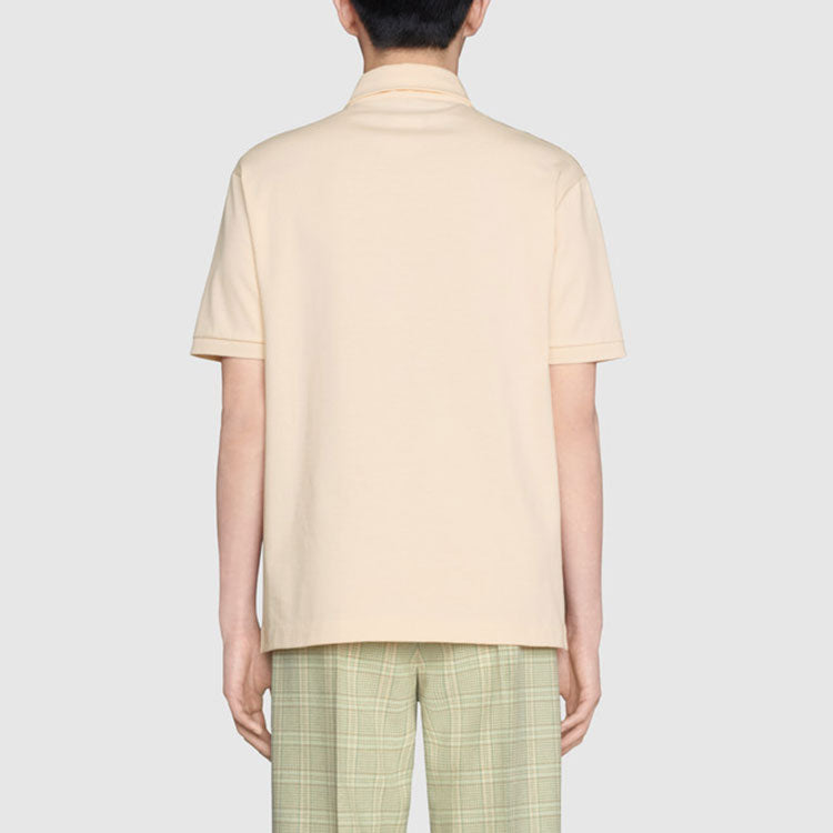 Men's Gucci FW21 Jacquard Knit Cotton Short Sleeve Khaki Polo Shirt 655435-XJDGE-2270 #.