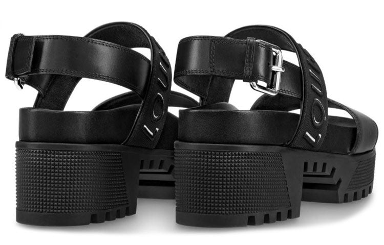 (WMNS) LOUIS VUITTON LAUREATE platform sandals 'Black' 1A4X2M #